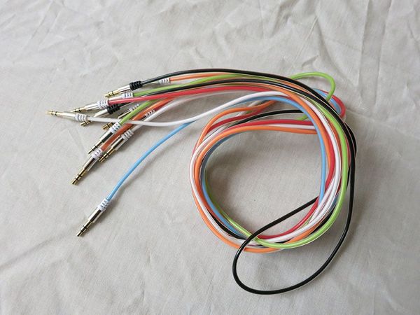 

100cm male to male 3.5mm jack to 3.5mm 6 colors crystal audio cable for iphone car aux for phone cd player 500pcs/lot