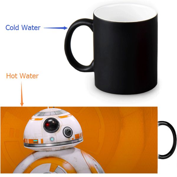 

wholesale- 2016 creative coffee mugs bb8 milk mug heat reveal mug color change coffee cup sensitive morphing mugs 12oz