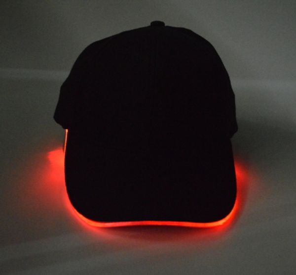 

eco-friendly led light hat glow hat black cotton for baseball caps luminous adjustment size xmas party peaked casquette batteries