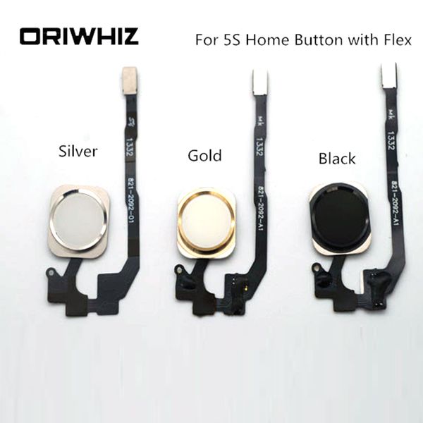 Yeni Varış Gerçek Resim ile Yüksek Kaliteli Ana Düğme Flex iPhone 5 S için Gümüş Altın Siyah Destek Mix Sipariş