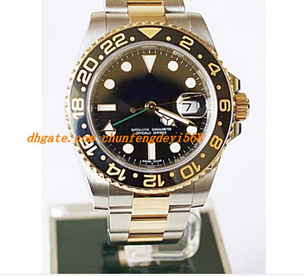 

luxury watches wristwatch men's unworn ii 2 tone 18k gold/stainless steel 116713 40mm ceramic dial sapphire glass box designer, Slivery;brown