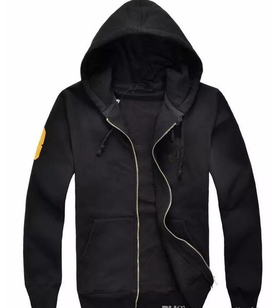 

2021 new men's jackets big horse polo hoodies sweatshirts autumn winter casual with a hood sport jacket men's hoodies men's j, Black