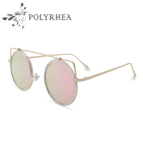 

2021 classic round sunglasses luxury women brand designer coating sun glasses uv mirror sport vintage with box and cases, White;black