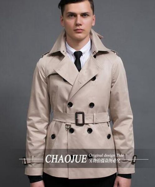 

the spring and autumn period and the new leisure fashion boutique man han edition short business and leisure trench coat / s-3xl, Black