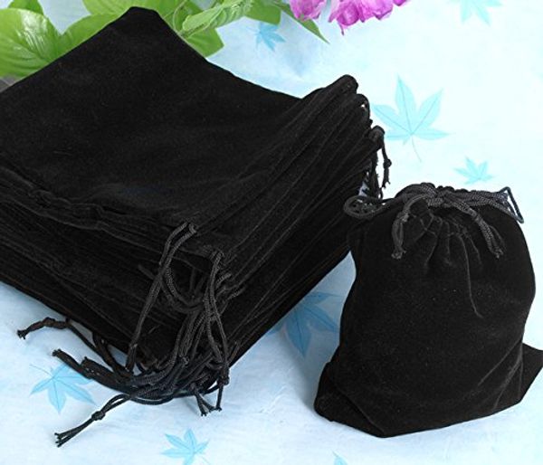

wholesale- 5pcs( 50x velvet bag jewelry box for joya 120 x 100 mm black