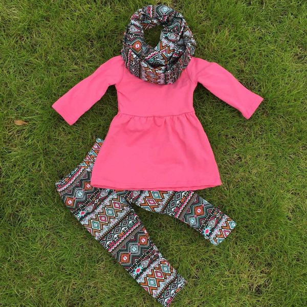 

wholesale- fall outfits persnickety girls 3 pieces sets girls pant sets girls boutique clothes kids pink sets, White