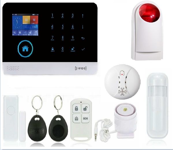 

gsm wi-fi alarm system, german/english multifunctional wireless wifi security alarm system wireless outdoor siren wireless smok