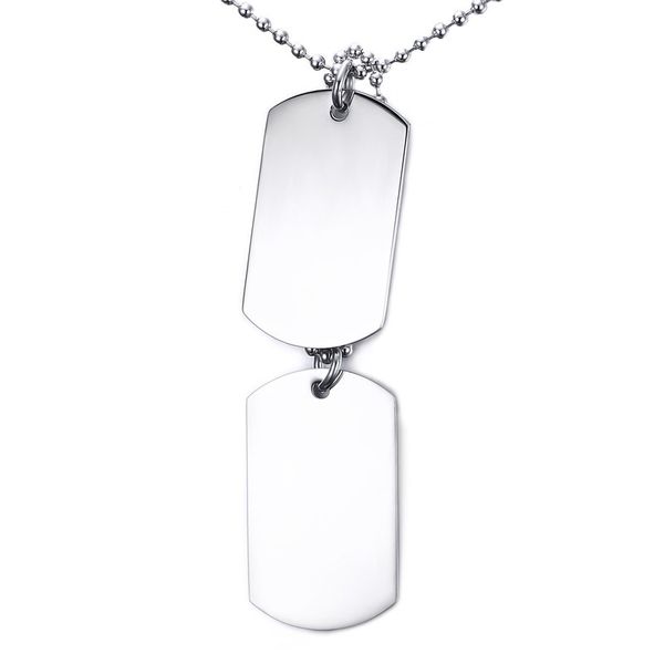 

stainless steel dog tag necklace classical fashion men necklace jewelry high polished pn-385, Silver