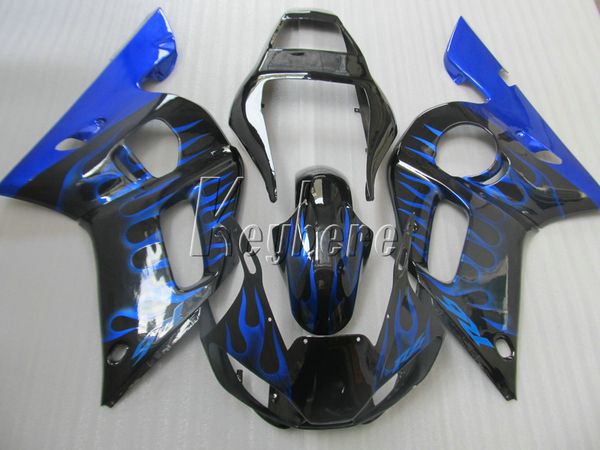 Carenagem de carroçaria plástica para Yamaha YZR R6 98 99 00 01 02 carenagem de fogo azul kit YZF R6 1998-2002 HT32