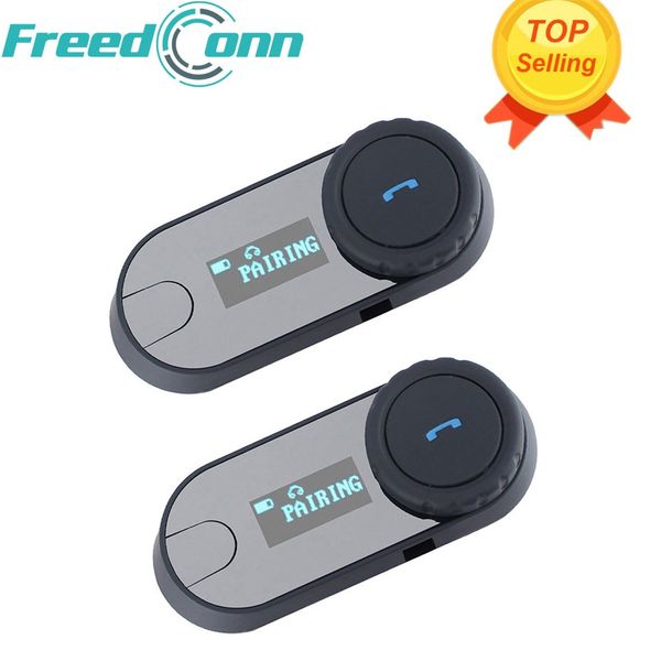 

Wholesale- 2 pcs FreedConn TCOM-SC BT Bluetooth Motorcycle Helmet Intercom Interphone Headset with LCD Screen + FM Radio