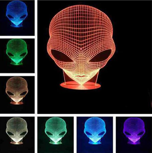 2019 3d Alien Glowing Led Touch Desk Night Light Changing