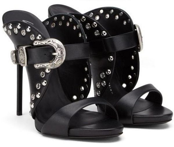 

2017 roma style sandals metal decoration high heels ancient totem gladiator sandals open toe party shoes ladies thin heel buckle dress shoes, Black