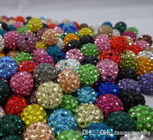 

бесплатная доставка 10 мм 200 шт./лот смешанный многоцветный кристалл кристалл бисера браслет ожерелье бусины.горячая прокладка бусины много, Crystal