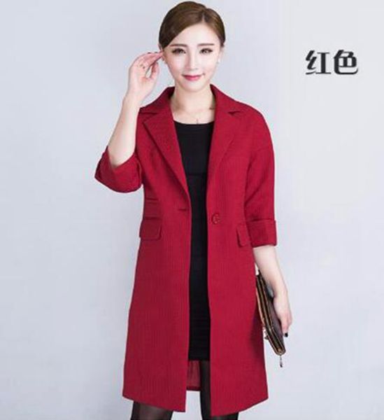 

women temperament of the spring and autumn period and the han edition 7 minutes of sleeve a grain of buckle trench coat/m-4xl, Black