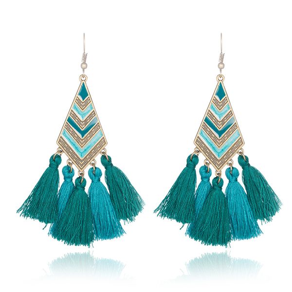 

unique style fabric tassel earrings, retro alloy earrings, long earrings eardrop wholesale ing, Silver