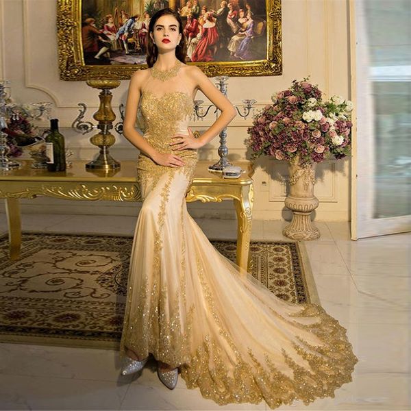 

spring summer gorgeous mermaid evening dresses formal evening wear for women gold halter neckline prom dress robe de soiree, Black