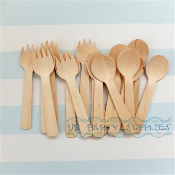 

wholesale- 100pcs small wooden ice cream/ 10cm cupcake spoons kids party wooden silverware wedding cutlery shortcake utensils