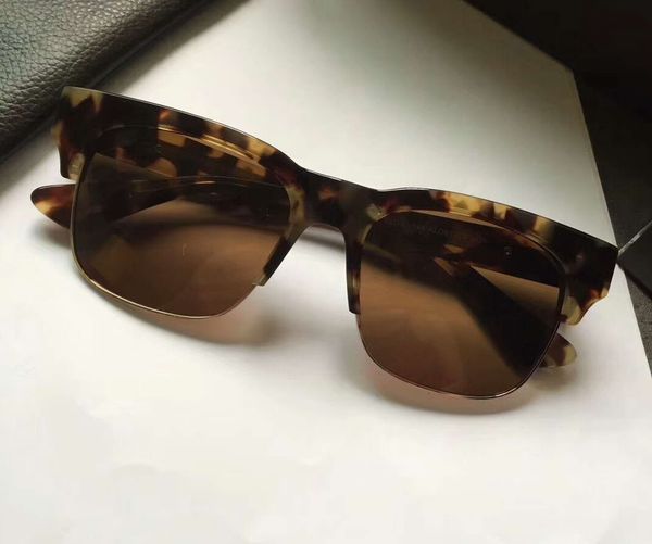

frame sunglasses box half sunglasses square da sole with mens black new men occhiali gcdtf, Slivery;brown