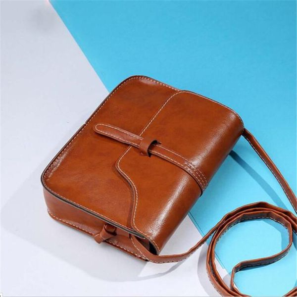 

wholesale- multicolor simple vintage purse bag women leather handbags cross body shoulder women messenger bags bolsas mujer female bolsos