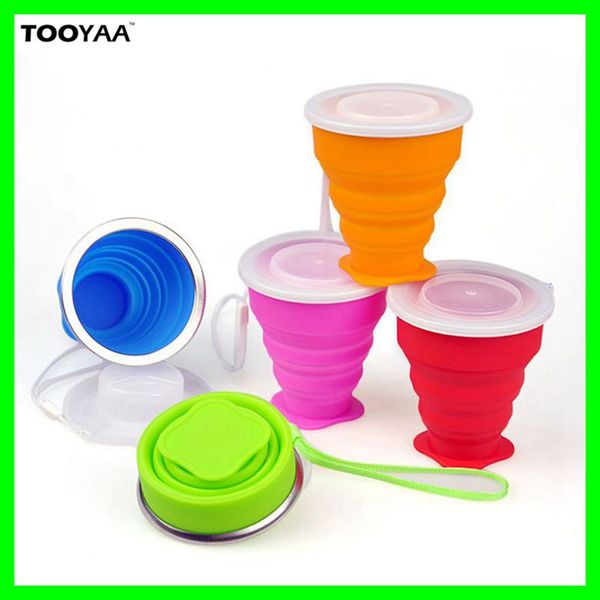 

portable foldable silicone water cups collapsible rubber wine glass outdoor travelling business drinking water bottles tooth mugs