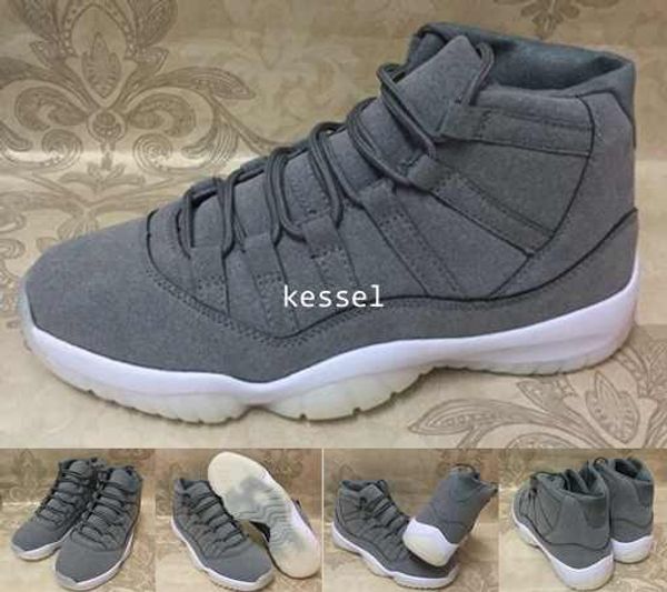 

2017 new 11 xi prm grey suede men basketball shoes 11s cool grey athletics trainers sneakers for sale size 8-13
