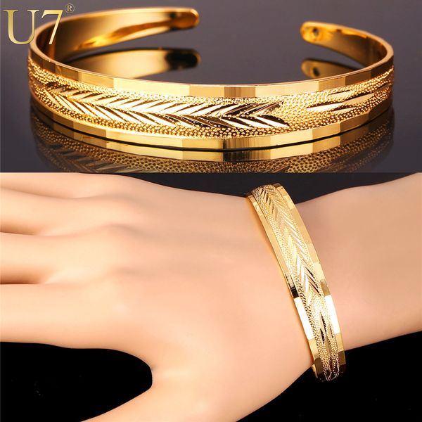 

wholesale-u7 bracelets for women fashion jewelry wholesale gold plated copper alloy cuff bracelet men women h770, White
