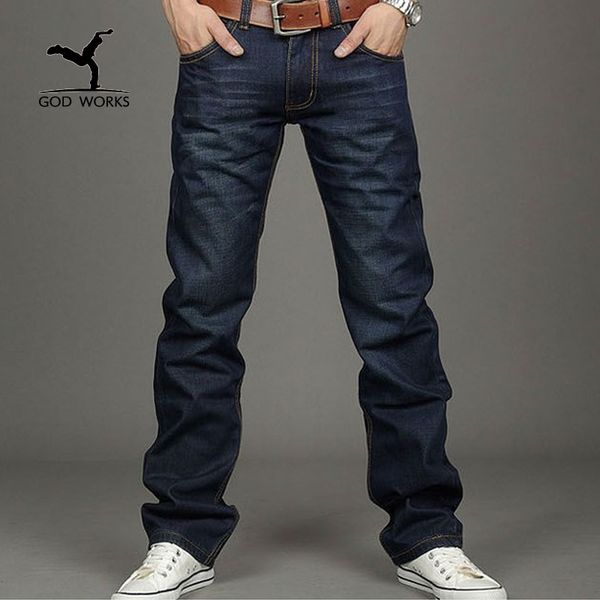 

wholesale- jeans men straight jeans men pants male cotton fashion jean pantalones vaqueros hombr boy, Blue