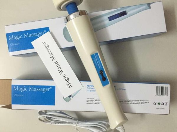 30 Velocidades Magic Wand Massageador com Cabeça Hitachi, AV Wand Vibradores, Powerfull Vibração HandHeld Full Body Massageador Brinquedos Sexuais 110-240 V um Novo