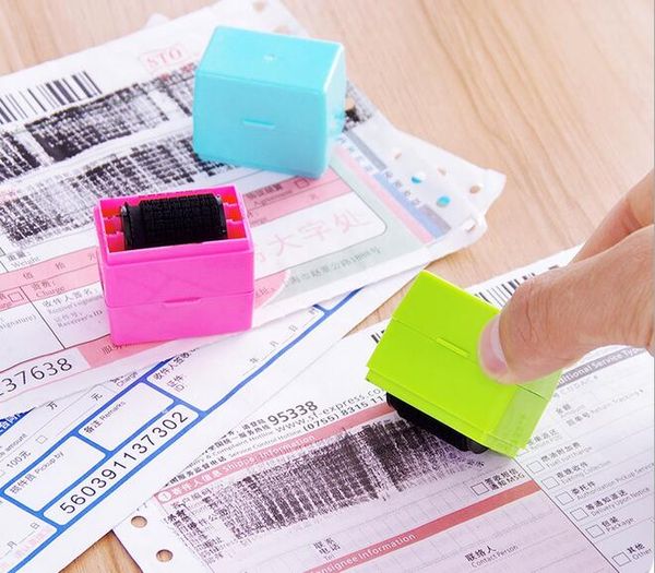 

confidential seal security hide id garbled self-inking rubber stamps protect identity theft stick confidential seal office use