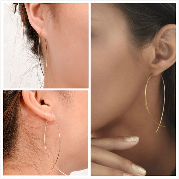 

fashion wire fish earrings personalized silver /gold plated dangle earrings for girls/ladies hoop earrings