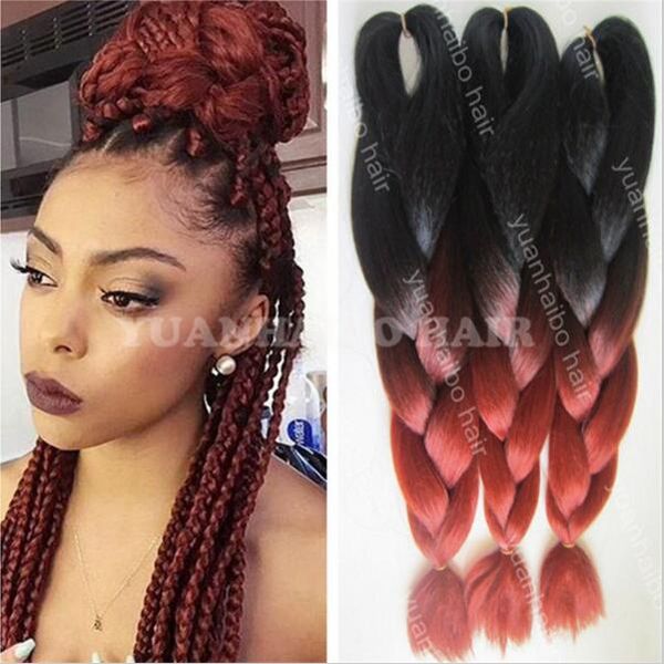 2019 Top Quality Synthetic Ombre Braiding Hair 20inch Black