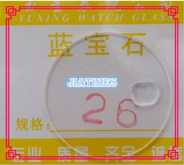 

wholesale- 1pcs 1.0mm flat sapphire with calendar for watch repair size from 23mm to 33mm