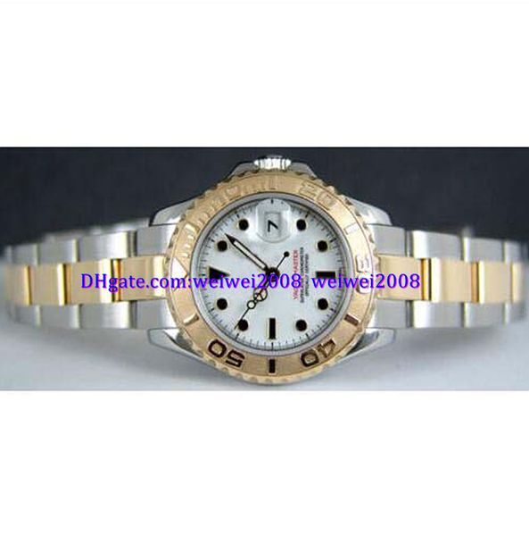 

luxury watch wrist watch new arrive ladies 29mm 18kt gold stainless white index 69623, Slivery;brown
