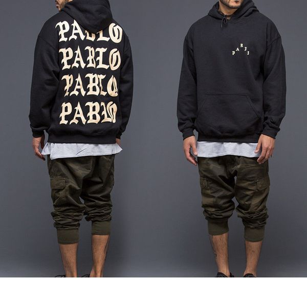 

PABLO Hoodie Men Kanye West Sweatshirt Homme Hip hop Streetwear Негабаритные толстовки Мужская одежда для муж