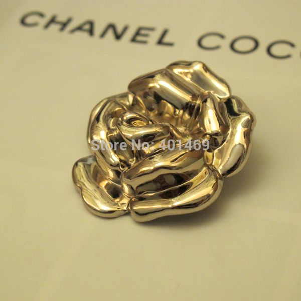 

wholesale- vintage style 3pcs lot 35mm metal camellia floral charm pin brooches all-match fashion ornament jewelry, Gray