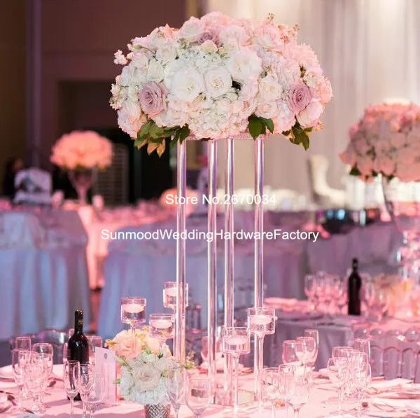 

Wedding event pillar acrylic cry tal wedding ai le cloumn flower tand