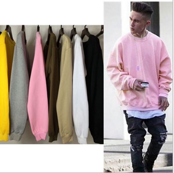 

wholesale- justin bieber 2016 good quality hip hop hoodies men streetwear fleece autumn kanye west sweatshirts style solid hoody, Black