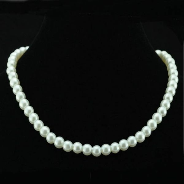 

Chic Single Strand Поддельный Имитация Pearl 6мм Pearl Bib себе ожерелье ювелирных подарков женщ