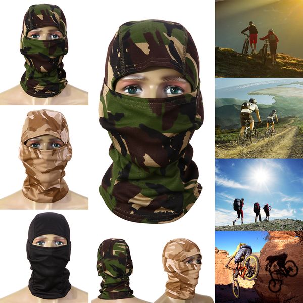 

wholesale- windproof bike bicycle 3d face mask camo headgear balaclava outdoor full face mask neck warmer for hunting fishing cycling, Black