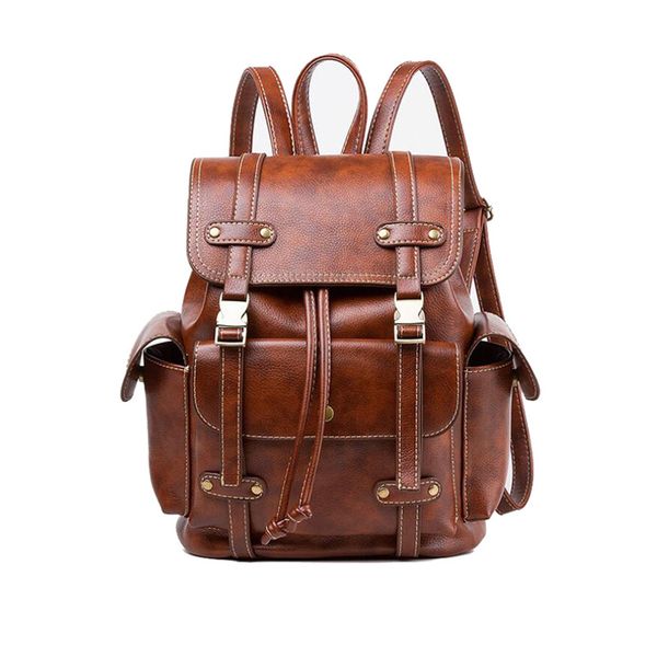 

wholesale- 2016 brand fashion women backpack large casual school bags pu leather retro double shoulder bags travel backpacks
