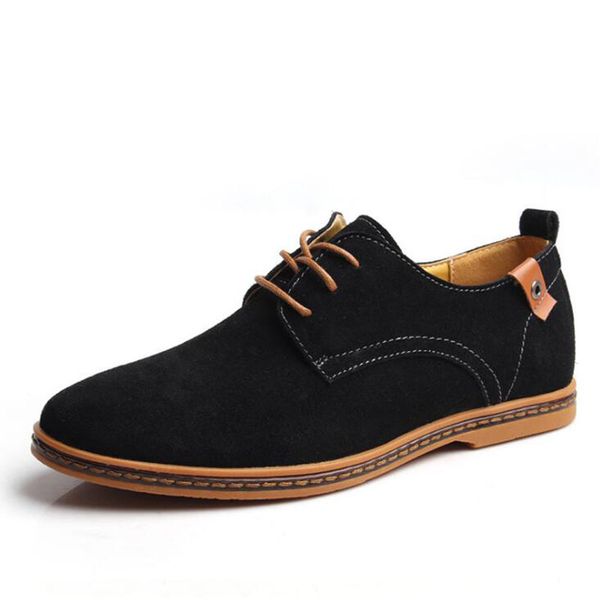 

casual minimalist british genuine shoes shoes leather brand sale style flat men design oxford suede fvxxe, Black