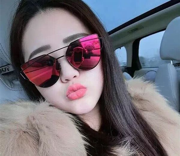 

wholesale-n38 2016 sunglasses women sunglasses beam cat eye uv400 twin double-deck flat women new alloy frame uwljx, White;black