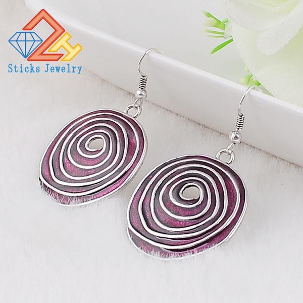

2017 women vintage earring tone retro round circle charms jewelry, Silver