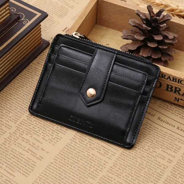 

wholesale- fashion new classic zipper open hasp style coin purse black brown p bit slots coins change wallet ing, Red;black