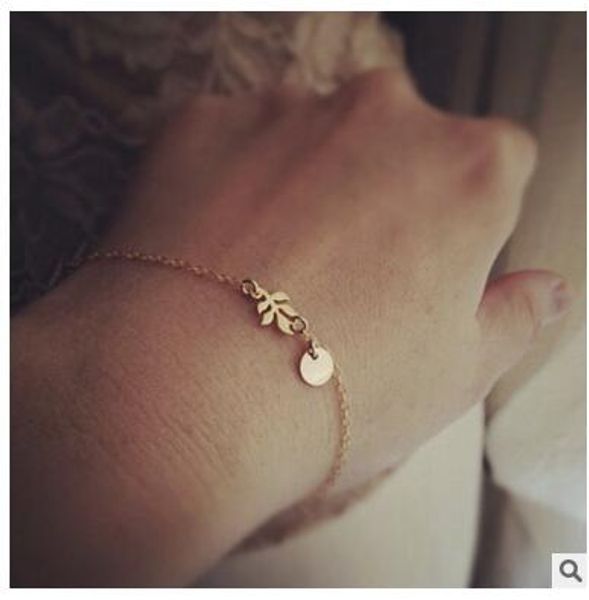 

wholesale- l257 summer fashion jewelry gold leaf leaf bracelet and original bracelet for this women, Golden;silver