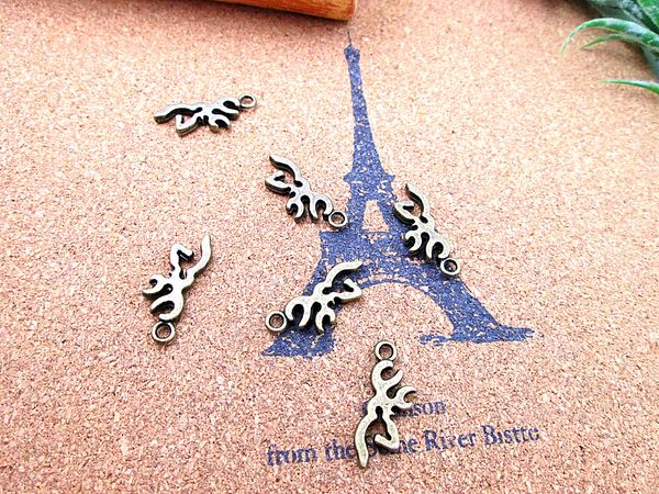 

90pcs-- deer head silhouette charms, antique bronze deer antlers charms pendants 22x9mm, Bronze;silver