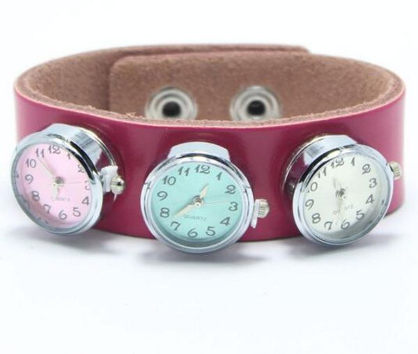 

colorful round glass watch 18mm ginger snap buttons for noosa charms fit snap bracelet women bangles fashion jewelry components sale