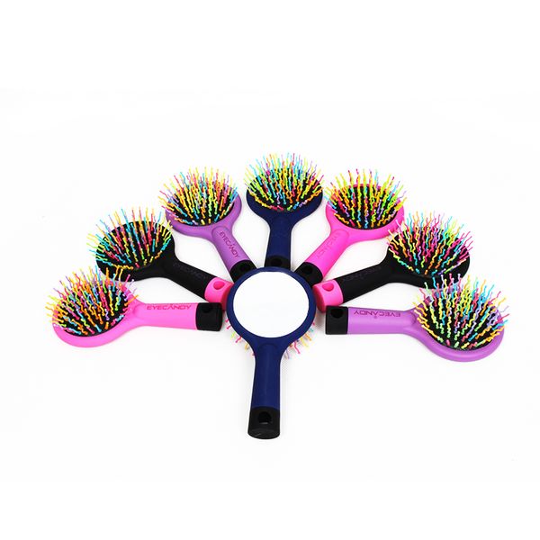 

air massage rainbow comb hair extensions 16"8" rainbow volume anti-static magic detangler hair rainbow brush comb wavy hair, Silver