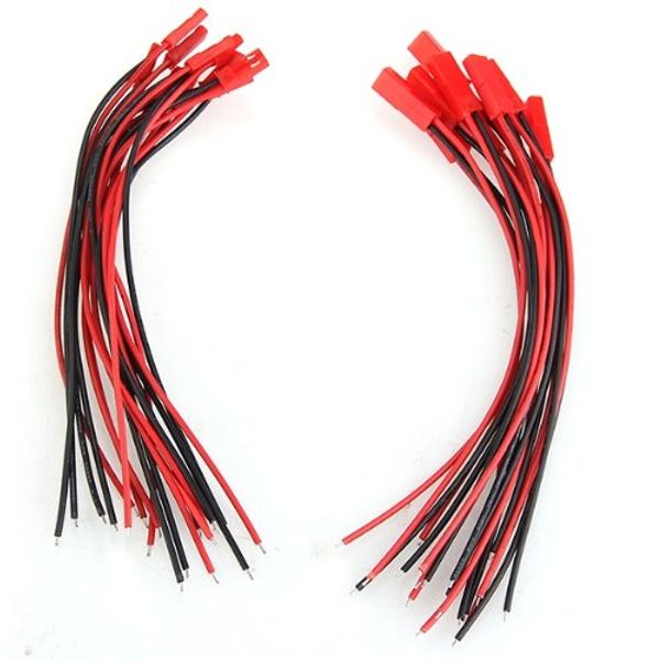 100 mm/ 150mm vermelho preto jst preto e fêmea conector de conector de conector de conector para rc Bec lipo led lâmpada lâmpada rc brinquedo cabo