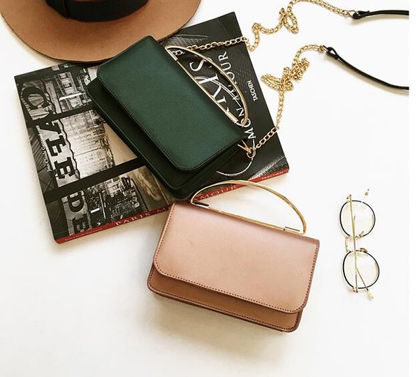 

mobile phone bag. small. mini. fashion casual bag. metal chain. handbag. women's bags. pu. soft. monochromatic. cross body.shoulder bag